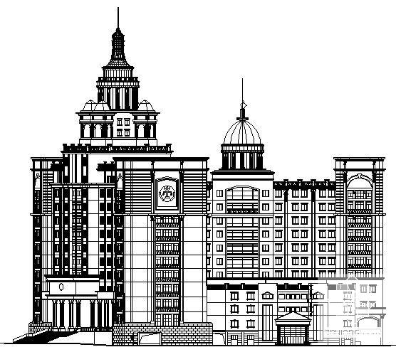 欧陆风格框架结构18层商住楼建筑施工CAD图纸 - 4