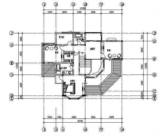 2层别墅建筑CAD图纸 - 3