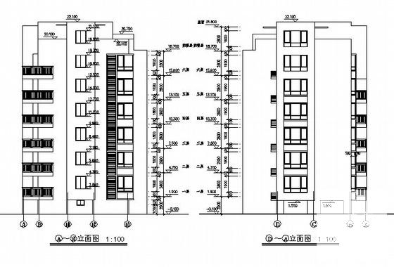 6层住宅商住楼建筑施工CAD图纸（标注详细） - 4