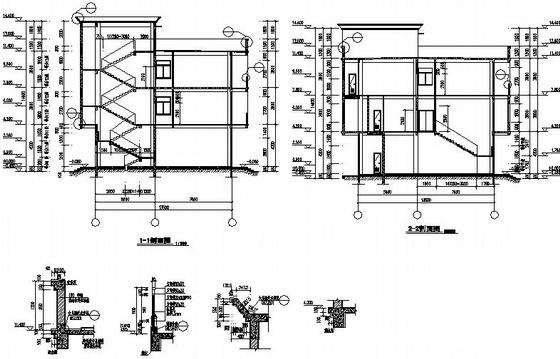 3层框架宿舍楼建筑施工CAD图纸 - 3