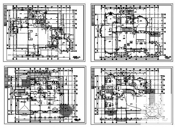 豪华3层别墅建筑施工CAD图纸 - 3