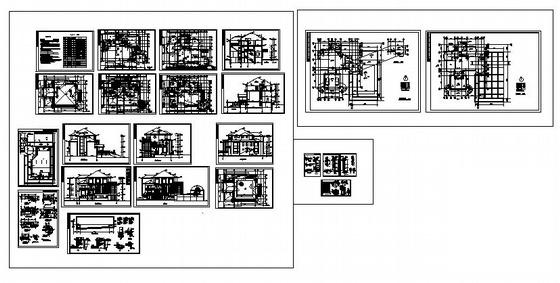 豪华3层别墅建筑施工CAD图纸 - 4