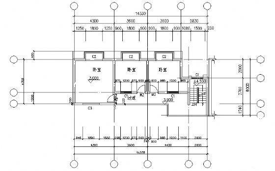 2层小型危房改建民居建筑CAD图纸 - 2