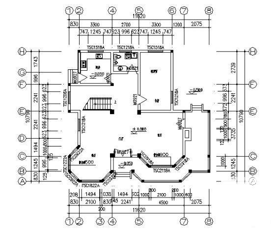 精美3层德式别墅建筑cAd图纸 - 1