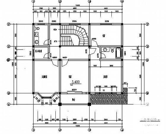 3层独立小别墅建筑设计CAD施工图纸 - 1