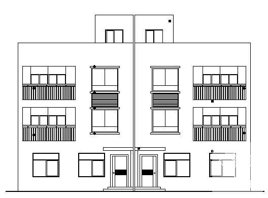 砌体结构两户并联3层私人住宅楼建筑施工CAD图纸 - 1