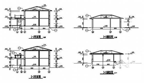 2层欧式小面积别墅式住宅楼建筑结构CAD施工图纸 - 1