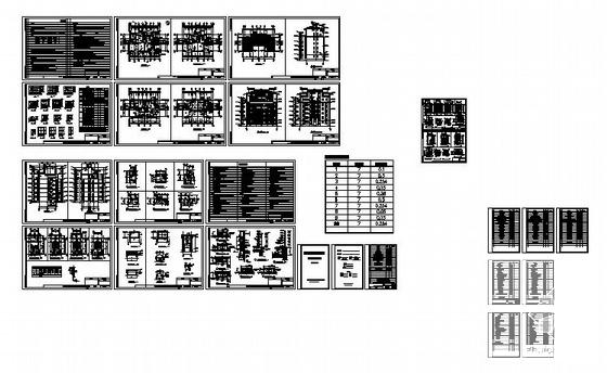 二期住宅小区7层住宅楼建筑结构水电CAD施工图纸 - 1