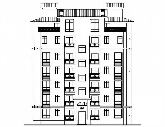 二期住宅小区7层住宅楼建筑结构水电CAD施工图纸 - 3