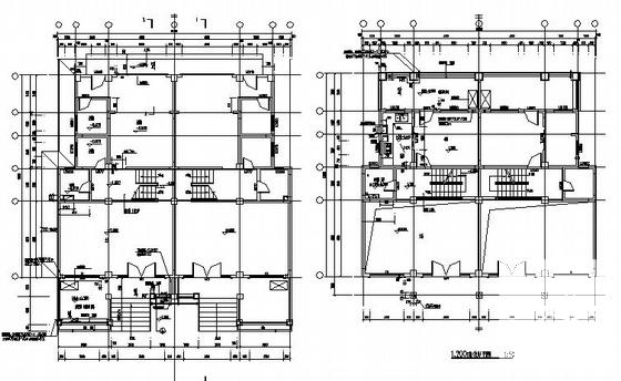 3层住宅楼小区E型双拼别墅建筑结构CAD施工图纸 - 2