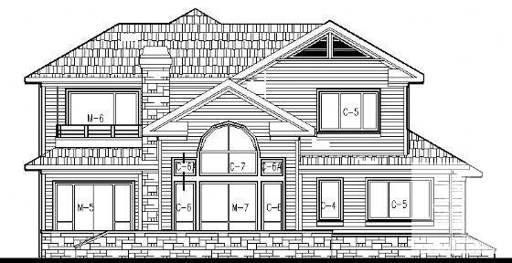 2层美式别墅建筑CAD图纸 - 1
