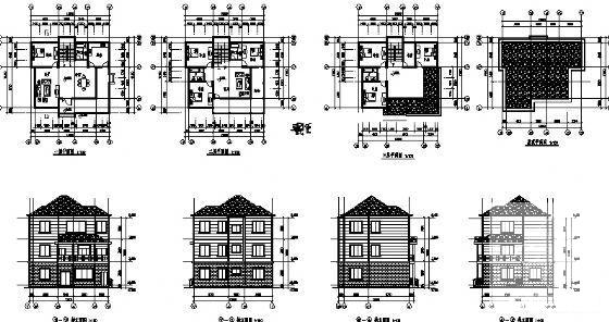 农村3层住宅楼建筑设计CAD图纸 - 1