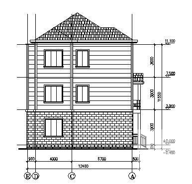 农村3层住宅楼建筑设计CAD图纸 - 2