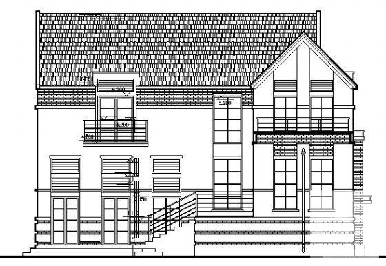 2层独立别墅建筑设计CAD图纸 - 1
