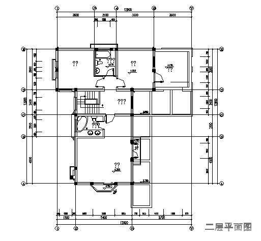 2层独立别墅建筑设计CAD图纸 - 3
