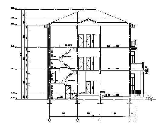 3层双拼别墅建筑CAD施工图纸 - 2