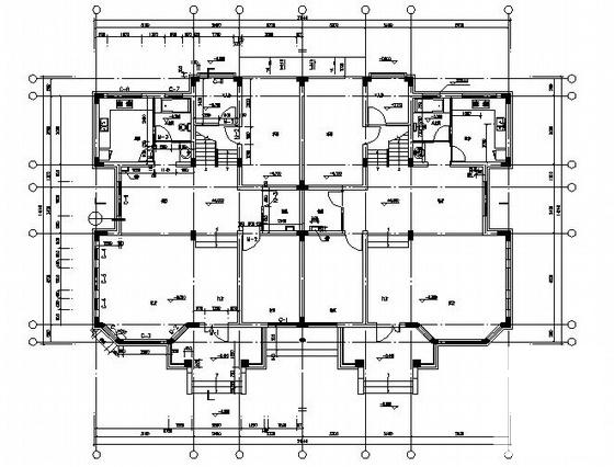 3层双拼别墅建筑CAD施工图纸 - 4