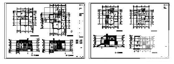 2层独立别墅建筑设计CAD图纸 - 1
