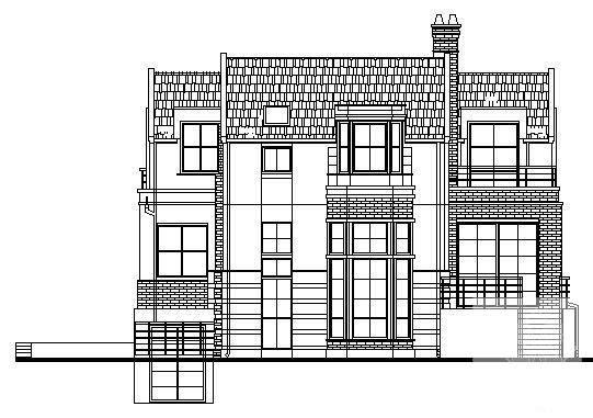 2层独立别墅建筑设计CAD图纸 - 2