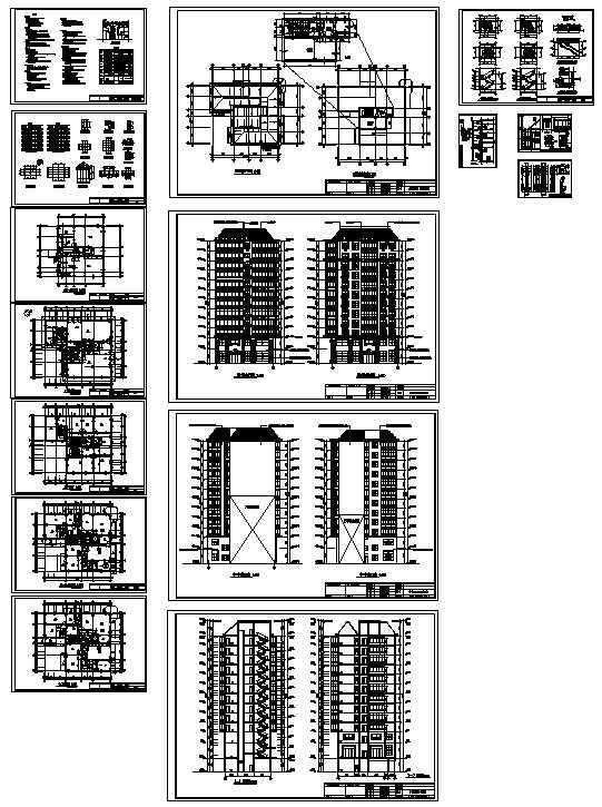 框剪结构12层商住楼建筑施工CAD图纸 - 3