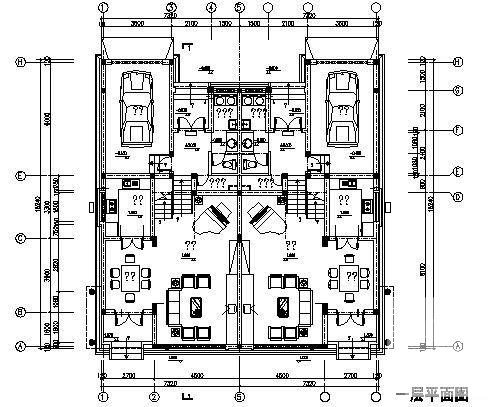 3层双拼联排别墅建筑设计图纸（L1对称设计） - 4
