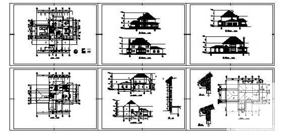 2层高档别墅建筑CAD图纸 - 3