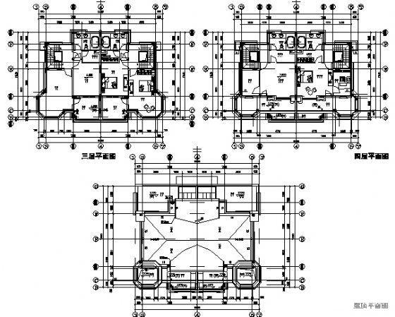 3层城市经典别墅建筑设计CAD图纸 - 3