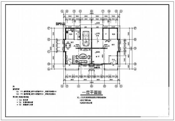 2层带阁楼双拼别墅建筑施工CAD图纸 - 2