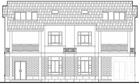 2层带阁楼双拼别墅建筑施工CAD图纸 - 4