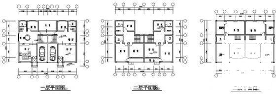 简单精致的3层联排别墅建筑CAD图纸 - 1