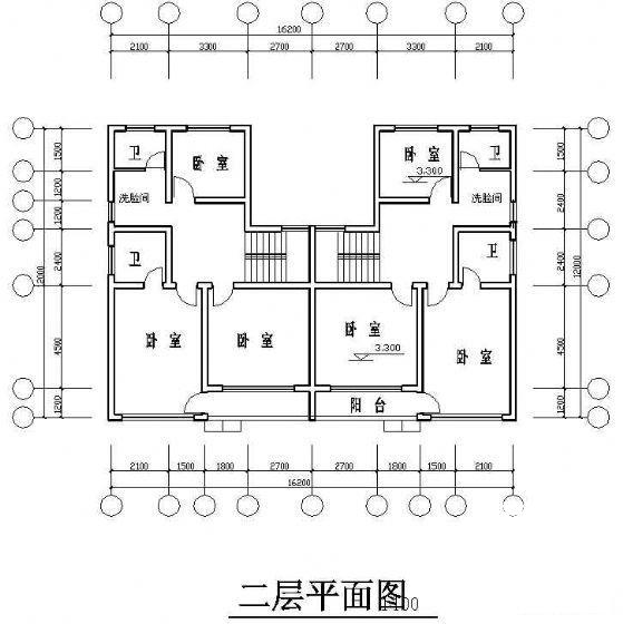 简单精致的3层联排别墅建筑CAD图纸 - 2