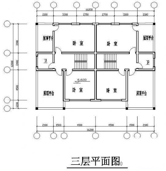 简单精致的3层联排别墅建筑CAD图纸 - 4