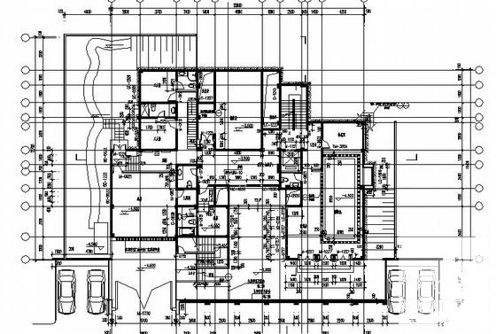 3层坡地B型2号别墅建筑结构水电CAD施工图纸 - 3