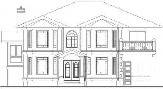 2层欧式别墅建筑CAD图纸 - 2