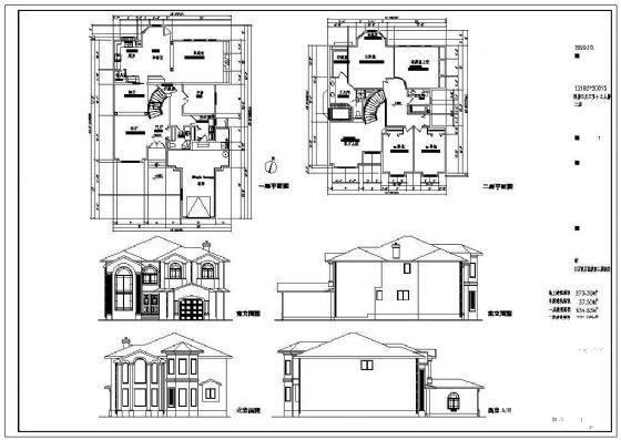2层欧式别墅建筑设计CAD图纸 - 4