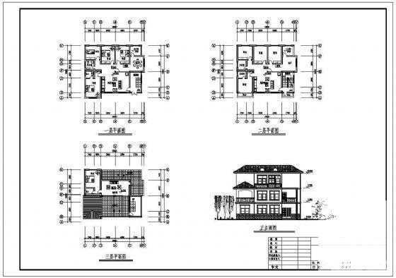 乡村3层别墅建筑CAD图纸 - 2