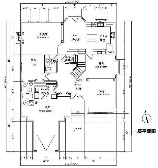 2层欧式别墅建筑设计CAD图纸 - 4