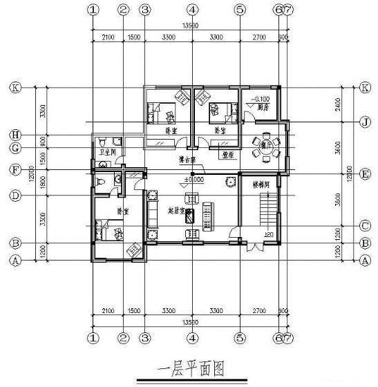 新农村3层别墅建筑CAD图纸 - 2
