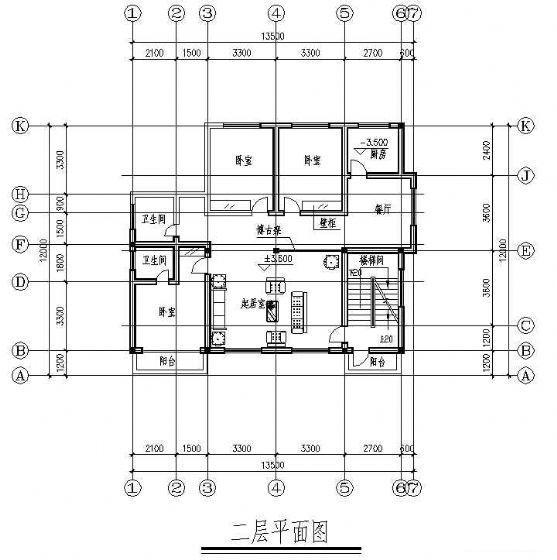 新农村3层别墅建筑CAD图纸 - 4