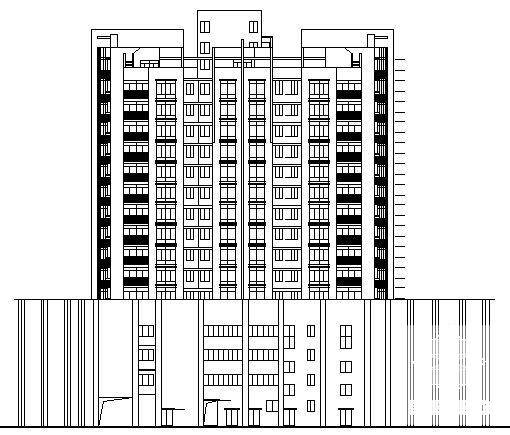 16层框架结构商住楼建筑结构CAD施工图纸 - 1