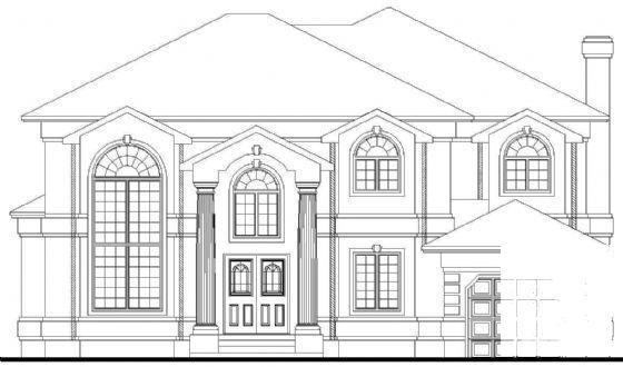 2层欧式别墅建筑设计CAD图纸 - 2