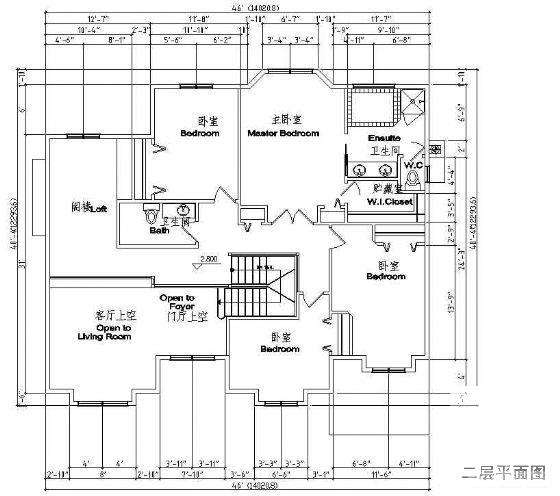 2层欧式别墅建筑设计CAD图纸 - 3