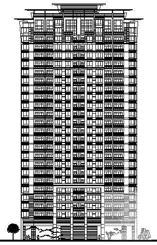 小区24层住宅楼建筑设计CAD图纸 - 1