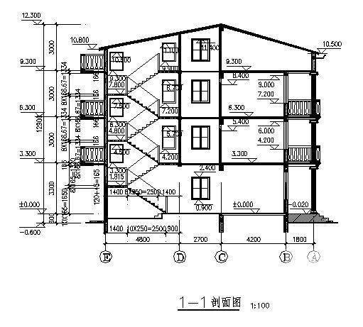 3层新农村住房建筑设计CAD图纸 - 3
