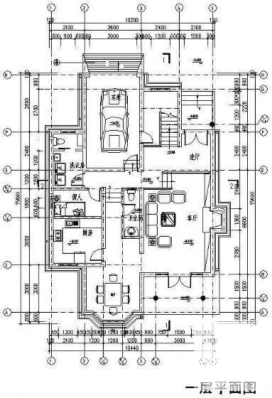 2层欧式别墅建筑CAD图纸（Y2户型） - 1