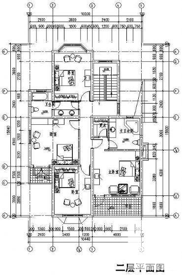 2层欧式别墅建筑CAD图纸（Y2户型） - 2