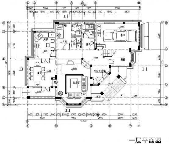 2层欧式别墅建筑CAD图纸（Y3户型） - 1