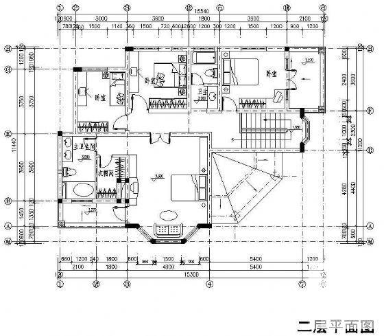 2层欧式别墅建筑CAD图纸（Y3户型） - 2