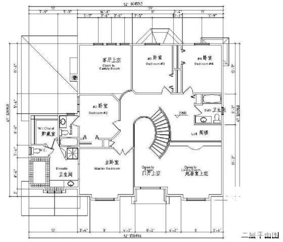 2层欧式别墅建筑设计CAD图纸（经典大方） - 1