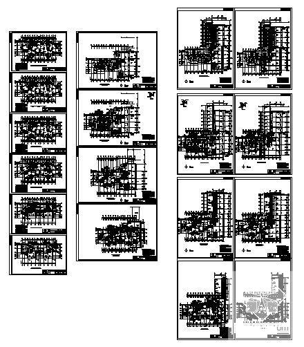 框架剪力墙结构住宅小区住宅楼群建筑施工CAD图纸 - 4